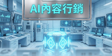 科技未來感空間與巨型水晶能量柱展示AI內容行銷與品牌敘事 - AI行銷王 (AI Marketing King) 專屬視覺。 Futuristic tech chamber with a giant crystal column showing AI content marketing and brand storytelling - AI行銷王 (AI Marketing King) 專屬視覺.