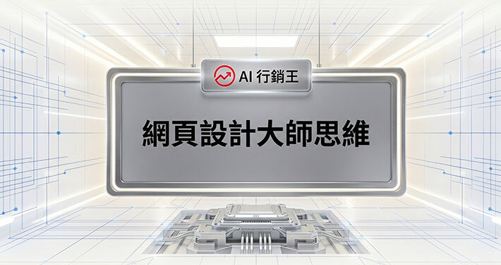 金屬科技風格的網頁設計大師思維課程主圖 - AI行銷王 (AI Marketing King) 專屬視覺 / Metallic tech style web design master mindset course main image - AI行銷王 (AI Marketing King) 專屬視覺